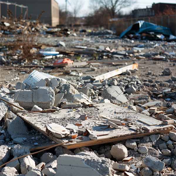 A pile of debris about to be removed by a construction junk removal services in Columbus, Ohio